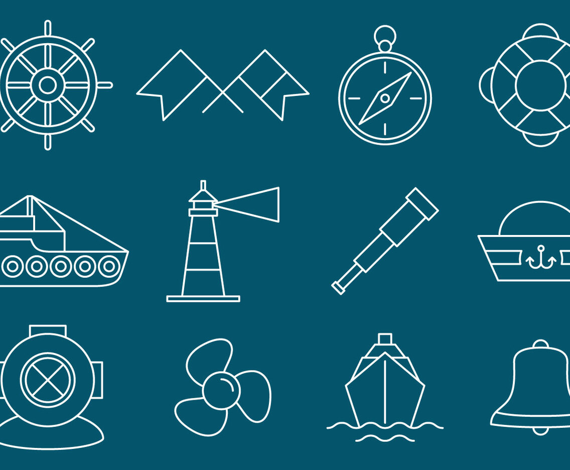 Nautical And Navigation Icons