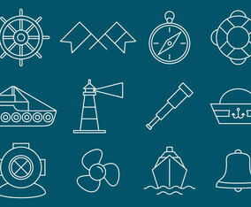 Nautical And Navigation Icons