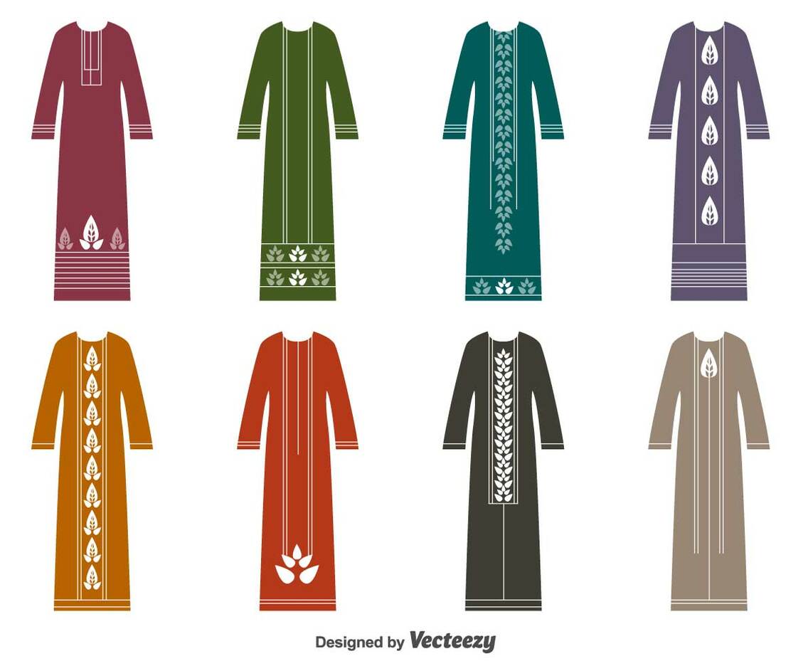 Muslim Dress Vector Set- Vector Abaya