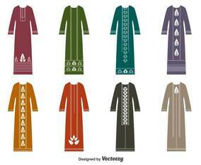 Muslim Dress Vector Set- Vector Abaya