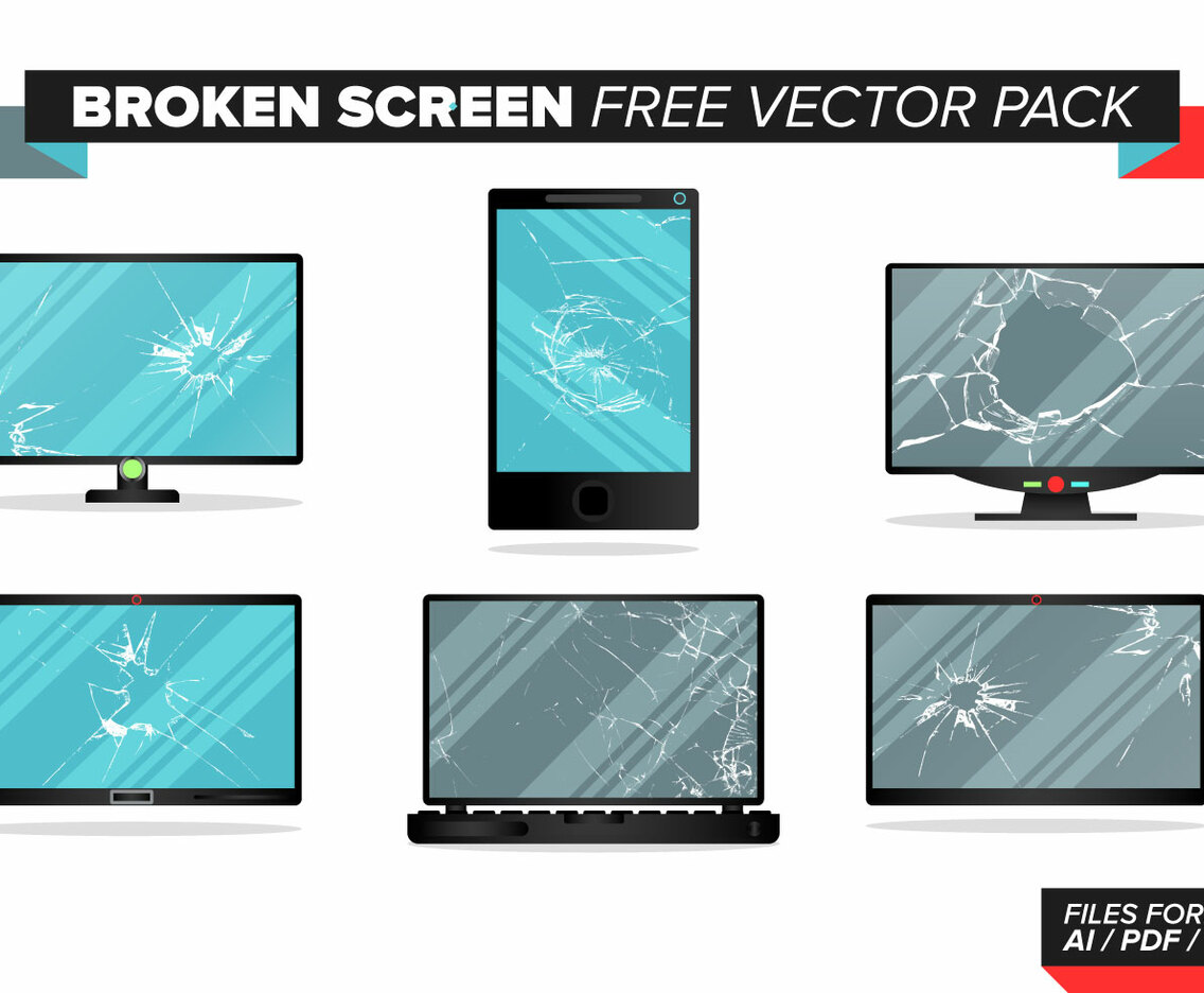 Broken Screen Free Vector Pack