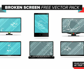 Broken Screen Free Vector Pack