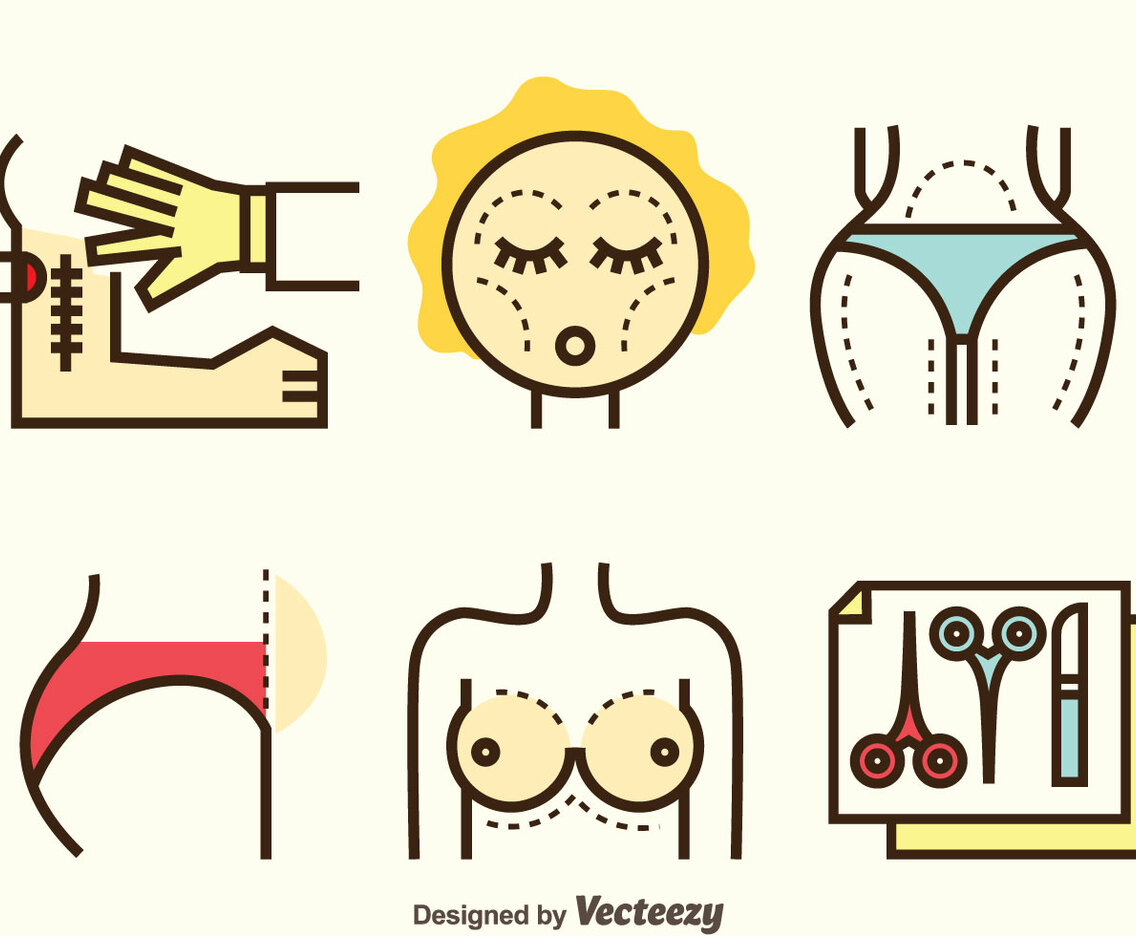 Plastic Surgery Icons Set
