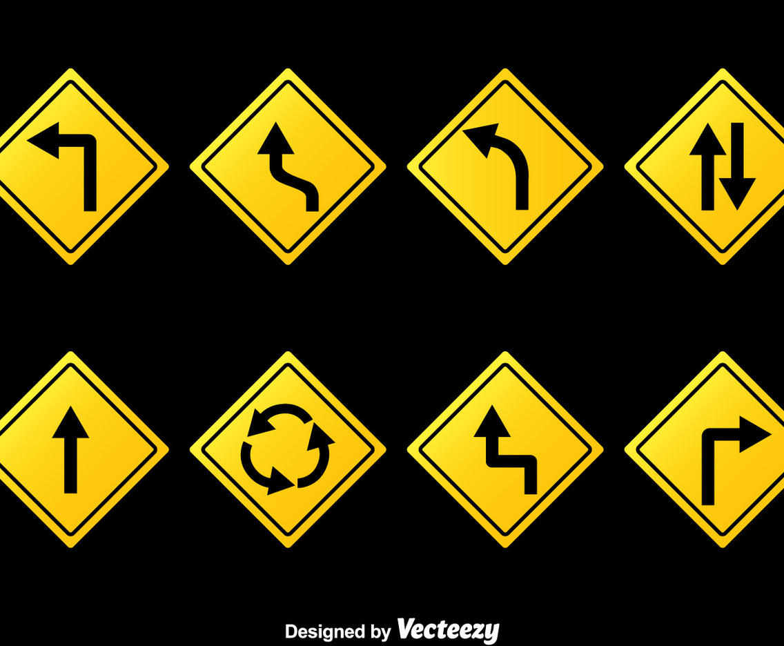 Road Signs Collection Vector
