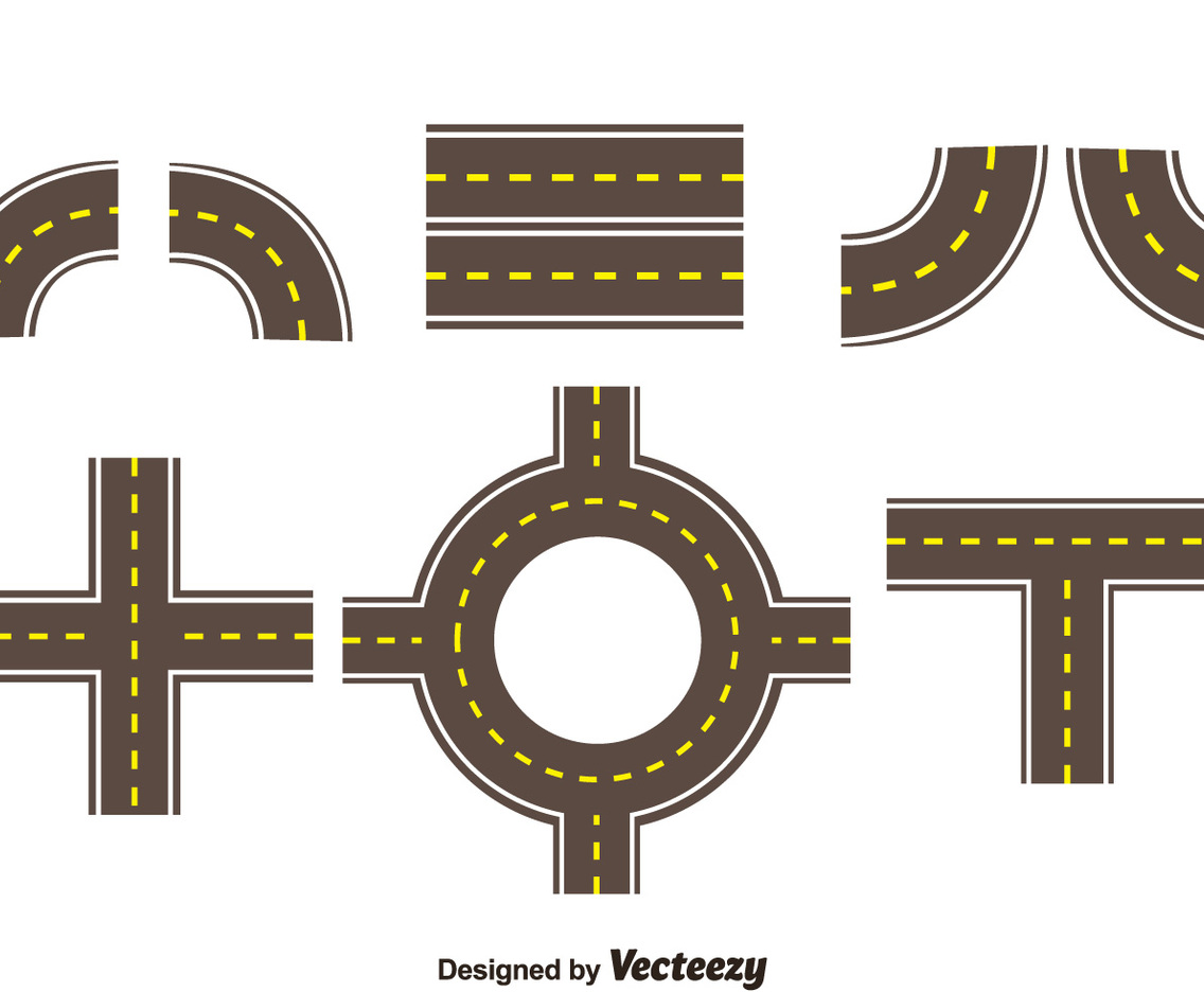 Roads Collection Set Vector