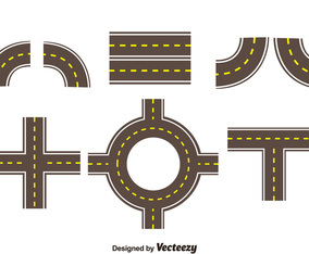 Roads Collection Set Vector