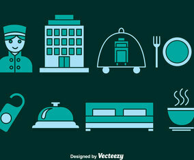 Hotel Element Icons Vector