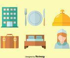 Hotel Flat Iocns Vector