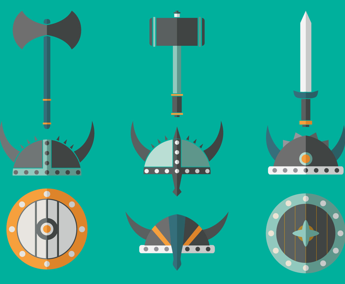 Viking Barbarian Flat icons