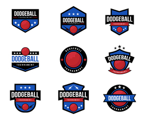 Free Dodge Ball Badges Vector