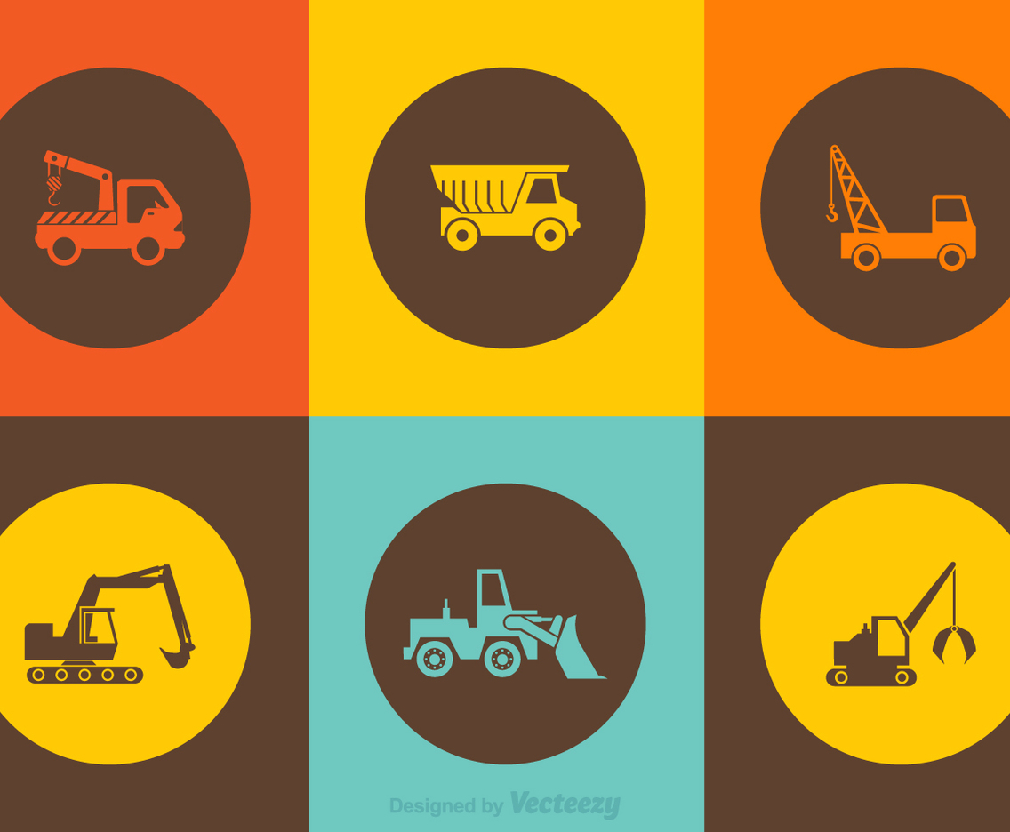 Free Vector Construction Truck Icons
