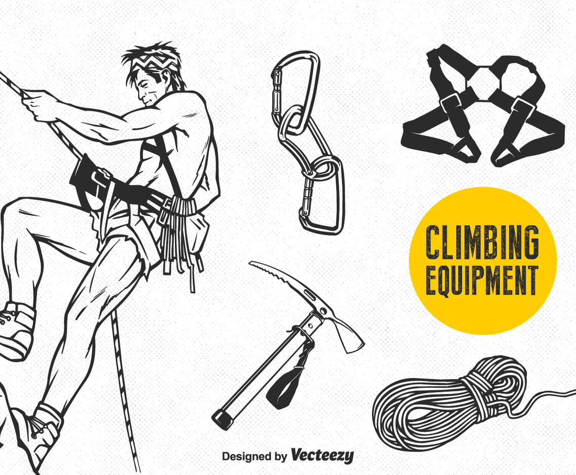 Free Vector Climbing Equipment Set