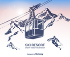 Free Ski Resort Vector Illustration