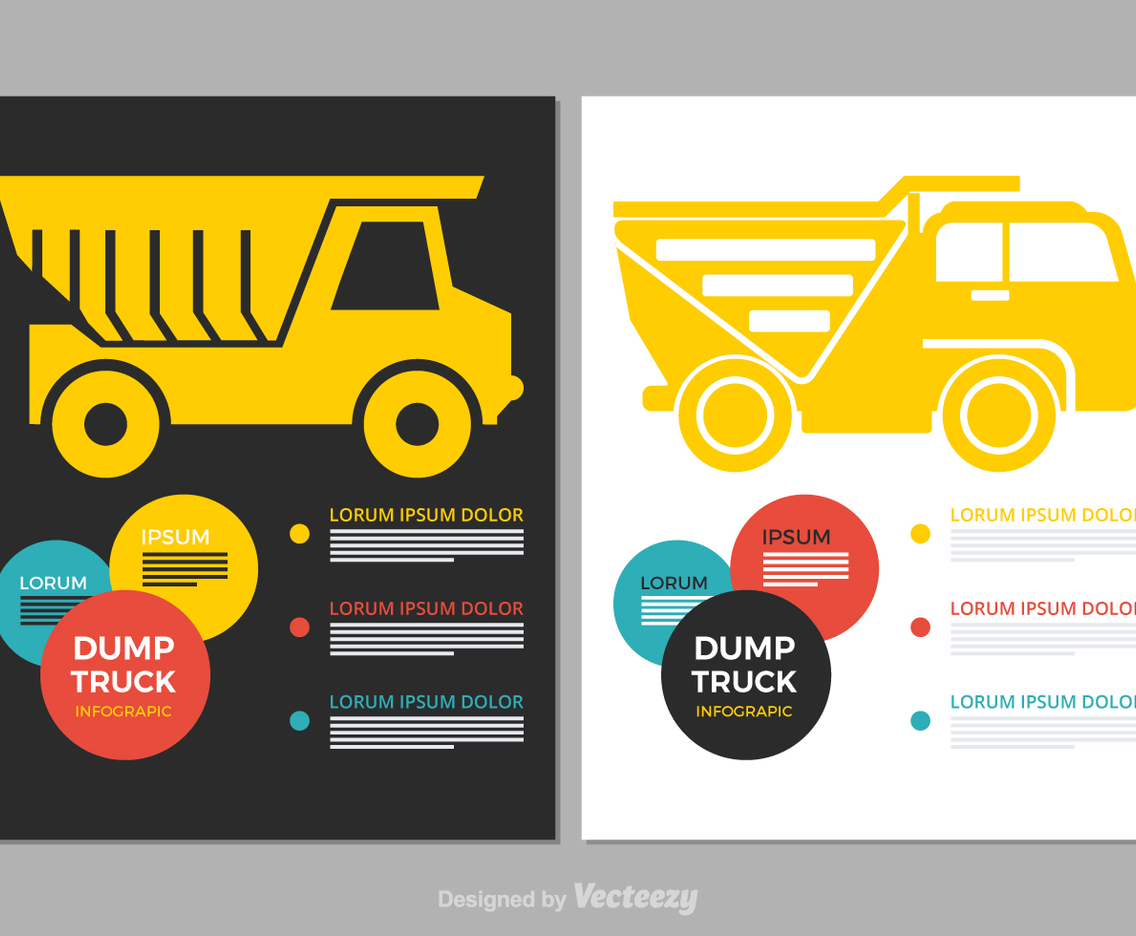 Free Dump Truck Vector Infographic