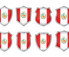 Peru Flag Badge Vectors
