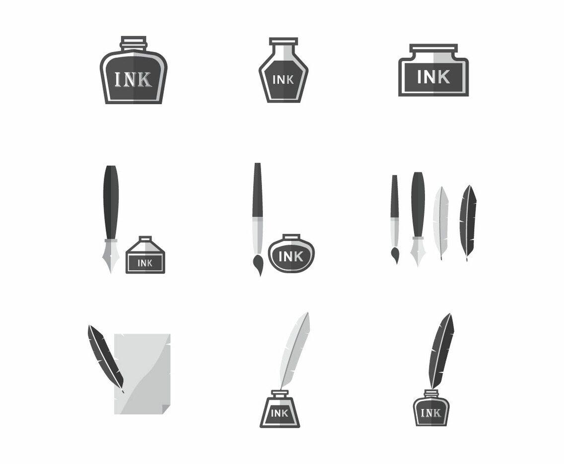 Free Ink Pot Vector