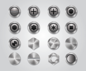 A set of metal nail head