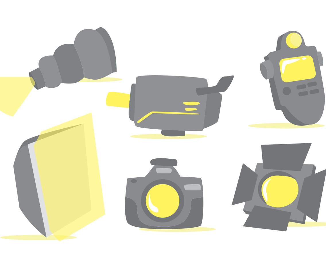 Photo Studio Tools Vector Set