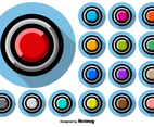 Collection Of Arcade Style Colorful Buttons