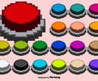 Collection Of Vector Pixelated Arcade Buttons