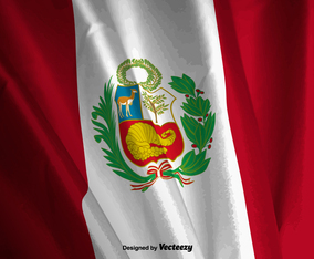 Realistic Vector Illustration Of The Peru Flag