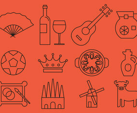 Spain Line Icons