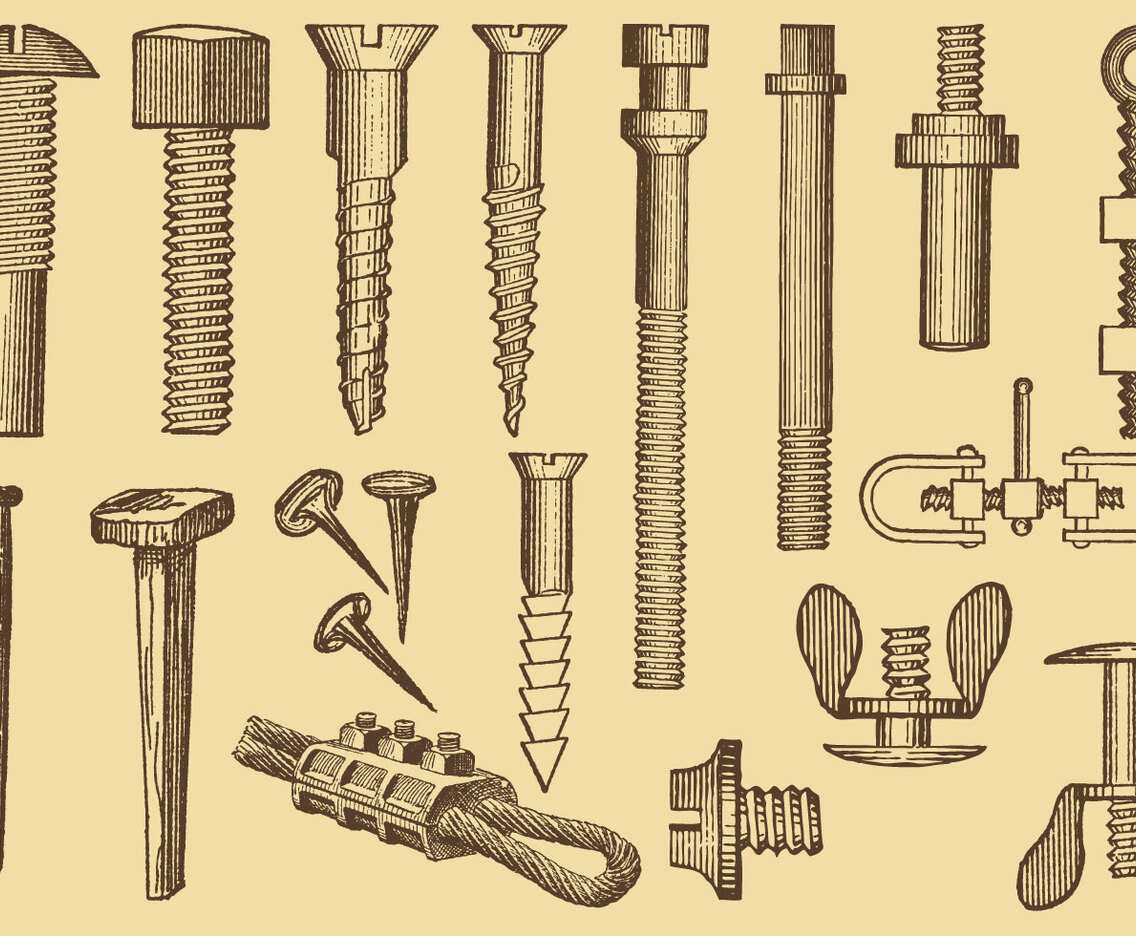 Screw And Nail Drawings