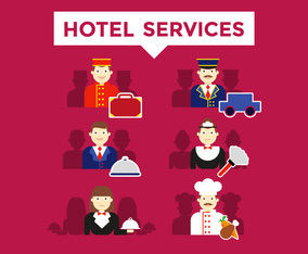 Concierge Hotel Services Illustrations Vector