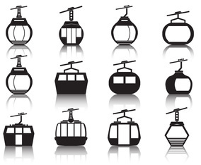 Cable Car Icon Set
