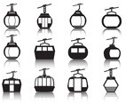 Cable Car Icon Set