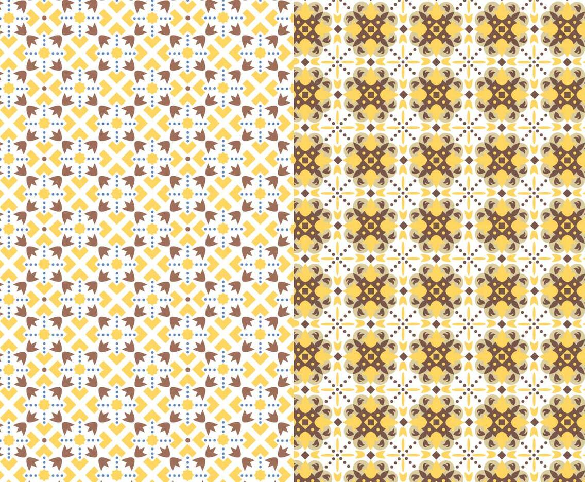 Yellow Motif Pattern
