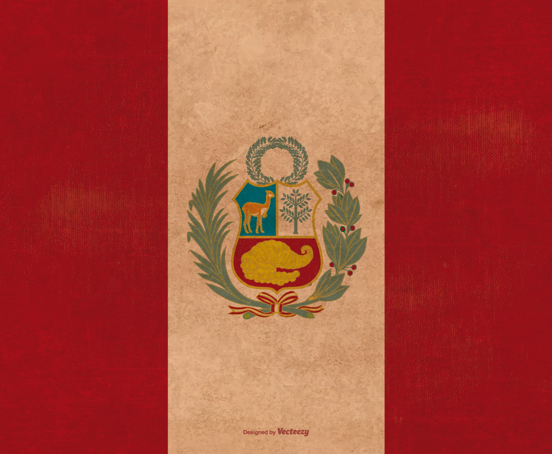Vintage Grunge Flag of Peru
