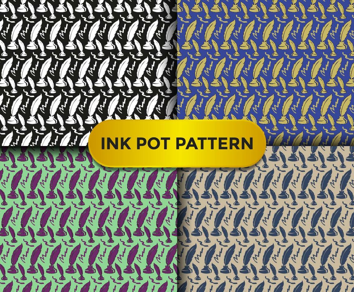 Ink Pot Pattern Vector