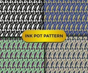 Ink Pot Pattern Vector