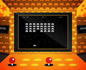Arcade Invaders Game Illustration Vector