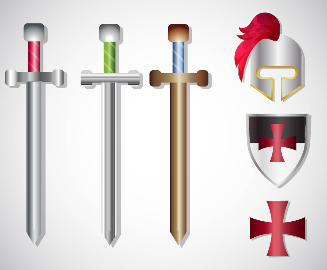 Templar Knight Gradient Vector Set
