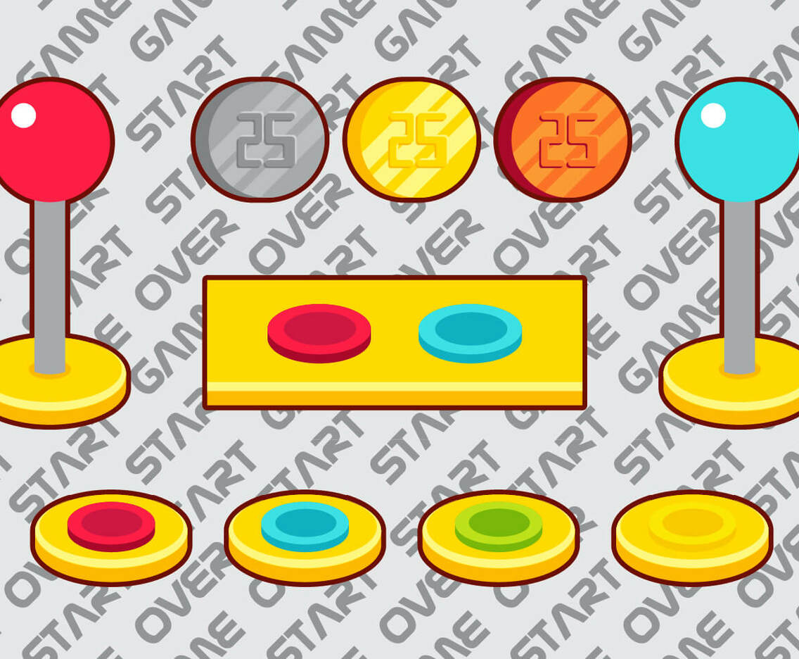 Arcade Button Vector Elements Set A