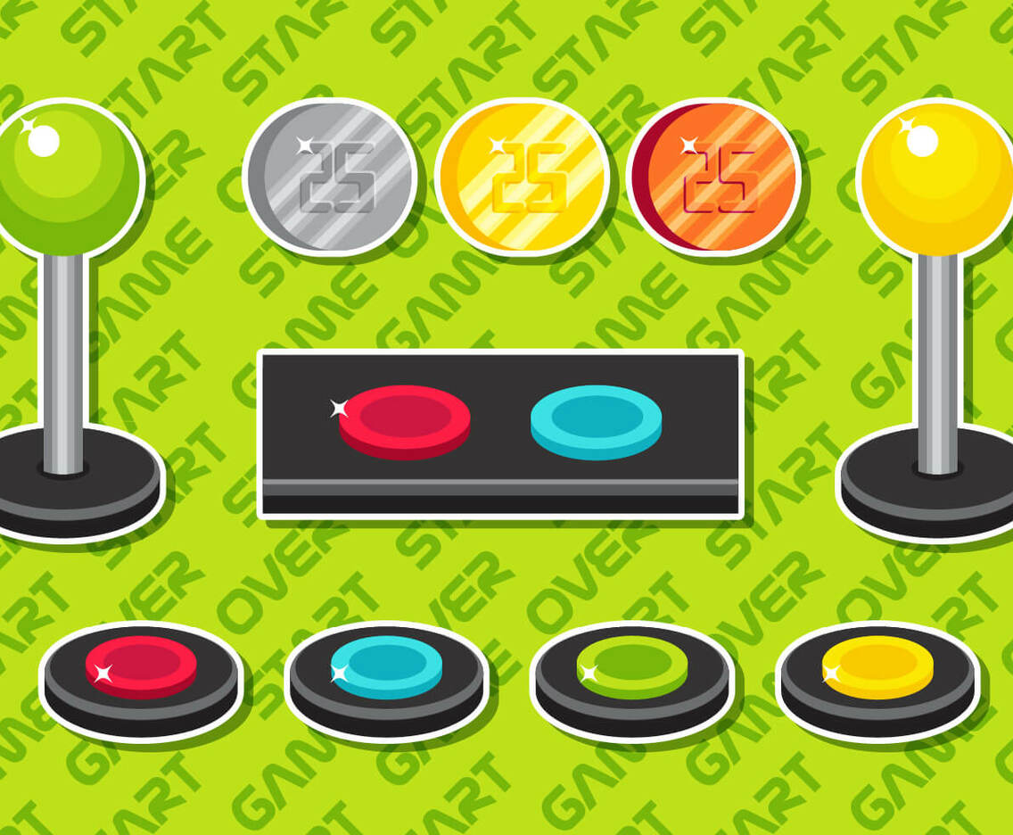 Arcade Button Vector Elements Set B