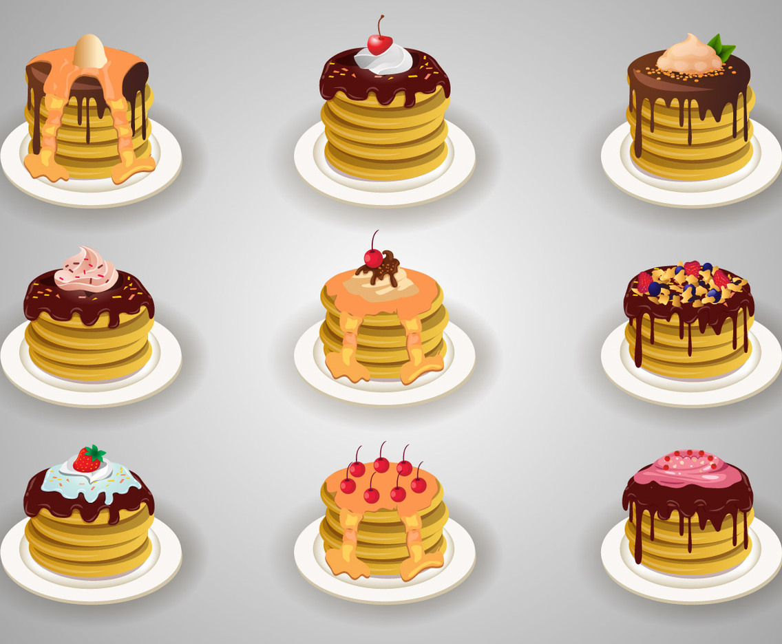 Stock Vector Pancake With Topping