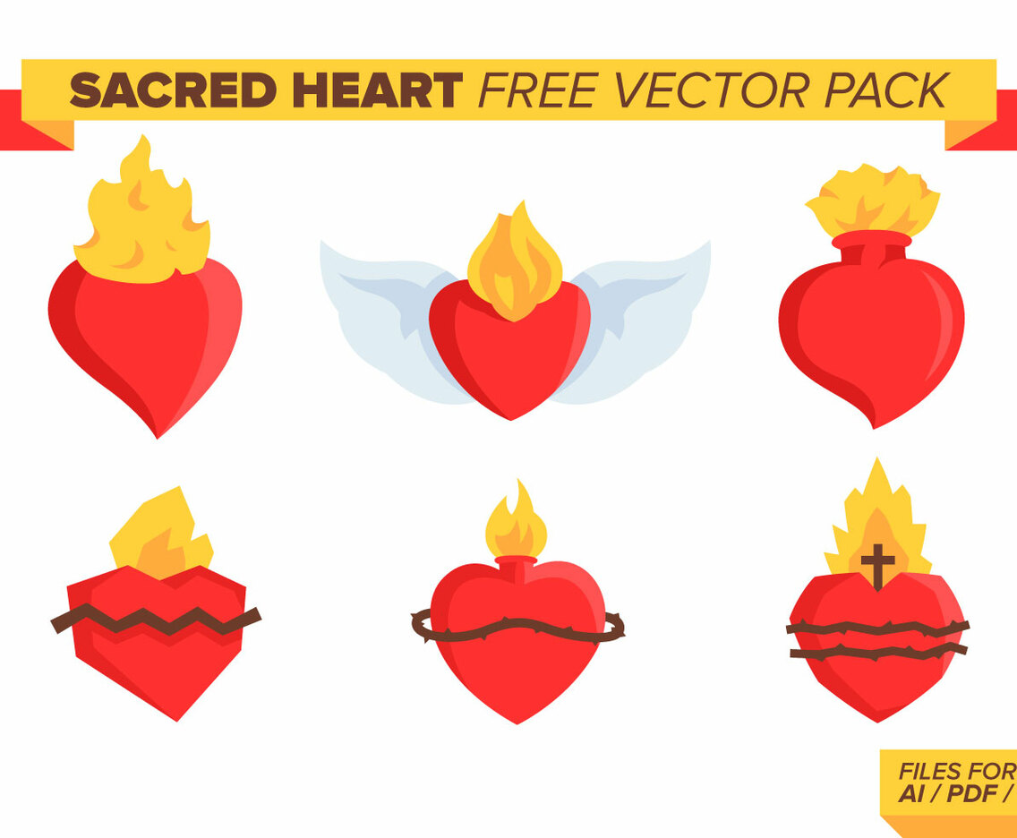 Sacred Heart Free Vector Pack