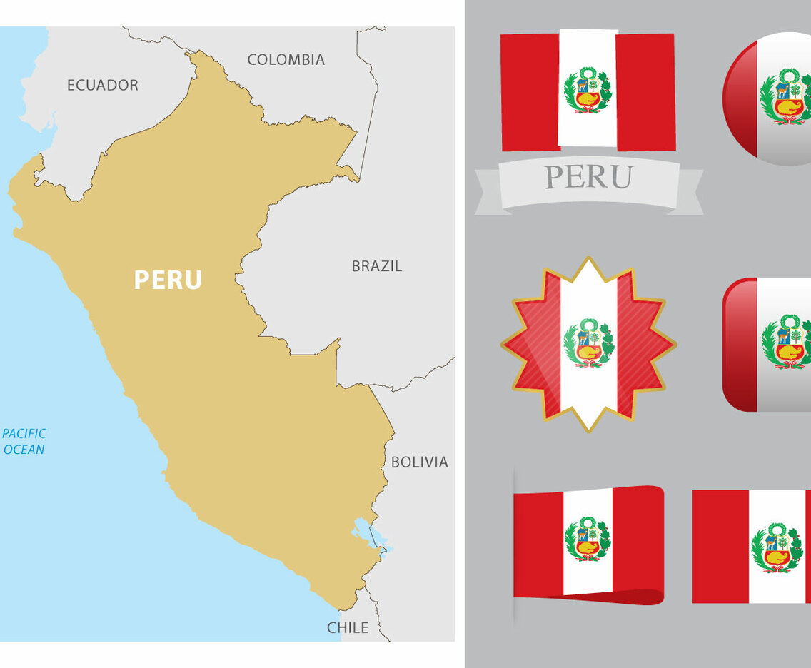 Peru Map And Flags