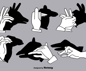 Set of Shadow Hand Puppets - Vector Elements