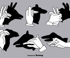 Set of Shadow Hand Puppets - Vector Elements