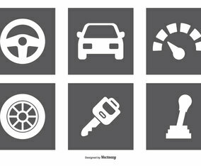 Car Parts Icon Set
