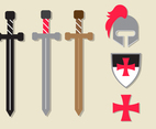 Flat Templar Vector Set