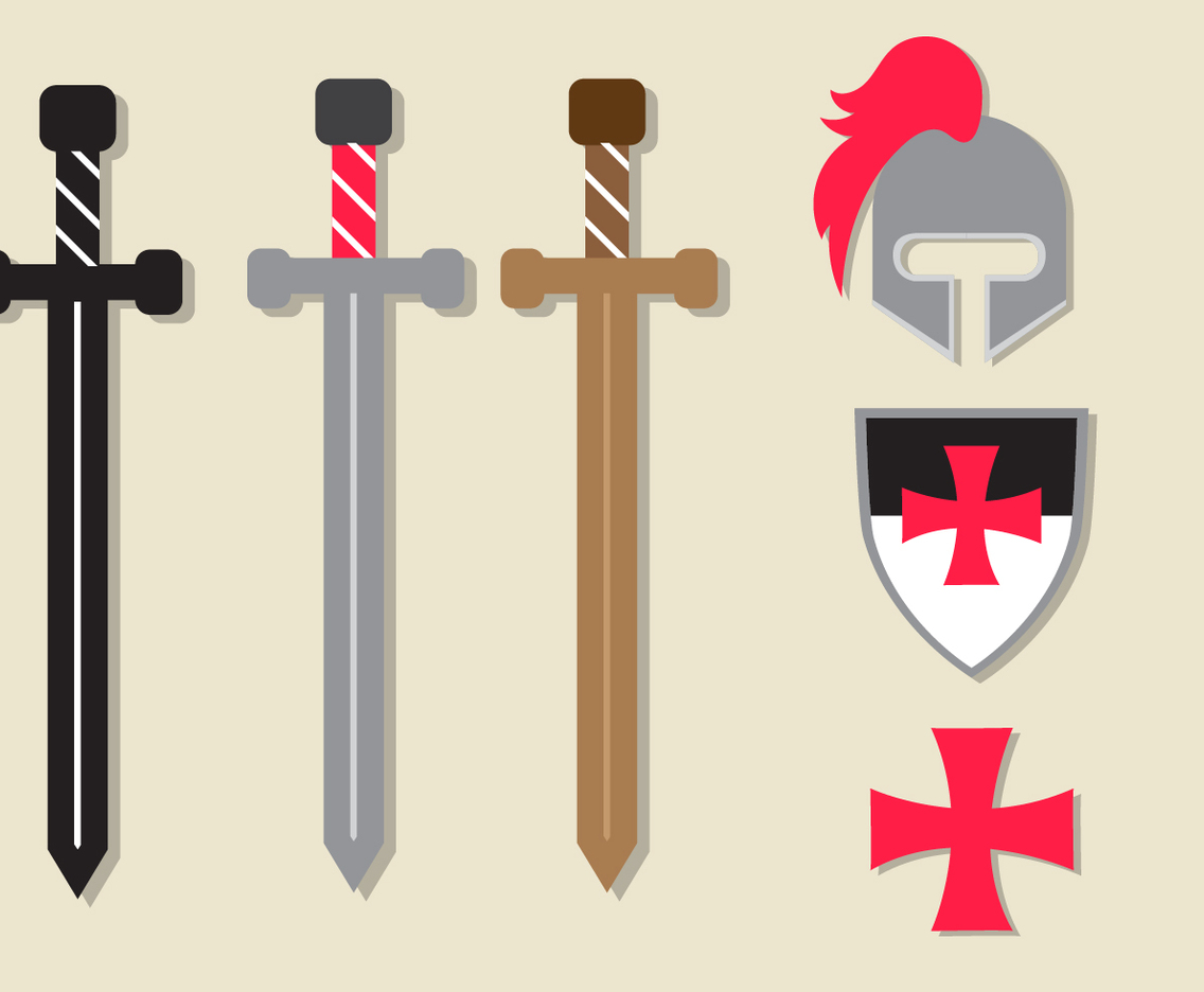 Flat Templar Vector Set