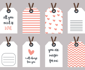 Love and Heart Label Vectors