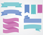Flat Colorful Ribbon Sash Banner Vectors