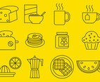 Breakfast Line Icons