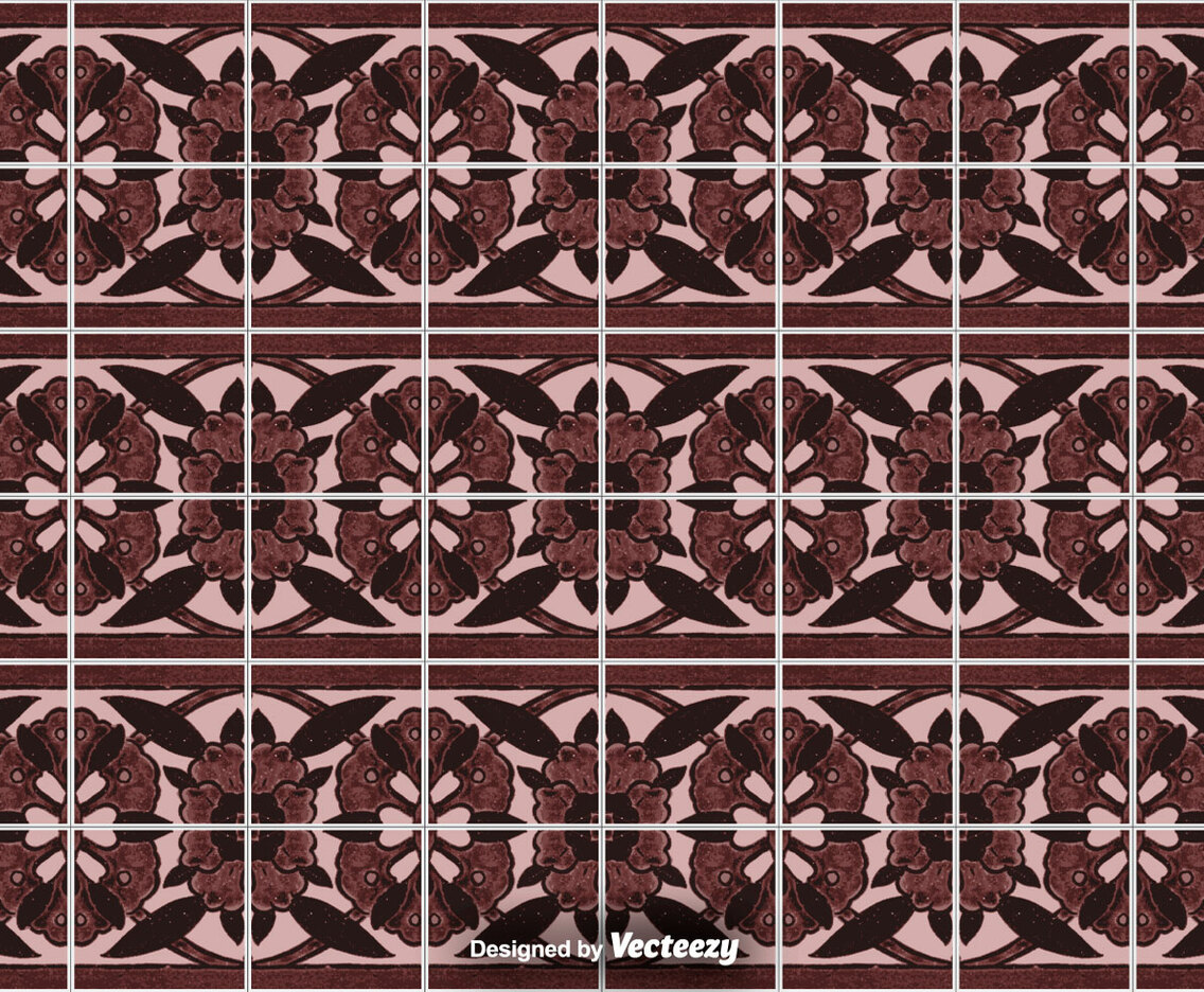 Tile Floor Background - Ornamental Vector Pattern